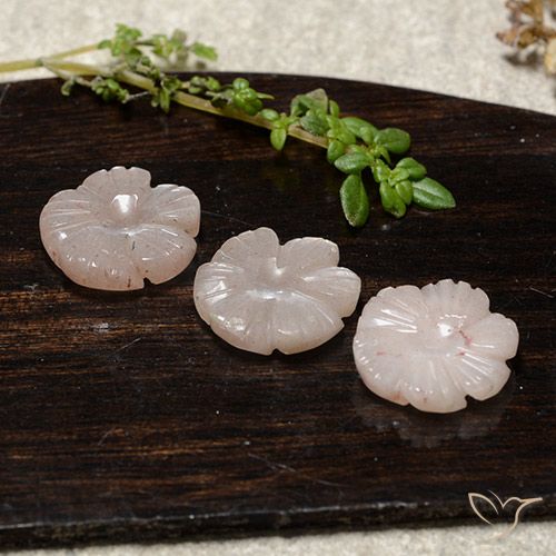 10.07 ct Pink Moonstone, 12 x 11.7 mm Carved From India, Photo A