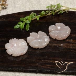 10.07 ctw Pink Moonstone Stones, Natural Moonstone in Carved Flower Shape for Sale