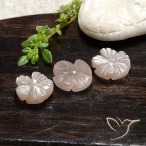 7.67 ctw Pink Moonstone Stones, Natural Moonstone in Carved Flower Shape for Sale