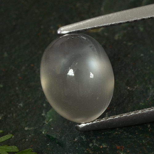 Very Light Grey Лунный Камень Камень - 3.5ct Овал Кабошон (ID: 487266)