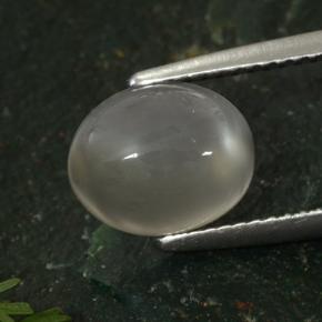 3.50 ct Gray Moonstone Stone, Natural Moonstone in Oval Cabochon Shape for Sale