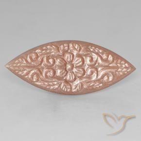 19.78 ct Orange Moonstone Stone, Natural Moonstone in Carved Marquise Shape for Sale