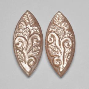 Light Caramel Brown Moonstone Gem - 8ct Carved Marquise (ID: 501433)