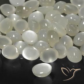 Moonstone Gemstones in 9 x 7 mm (calibrated) Size for Sale, Moonstone Stones in Cream White Color
