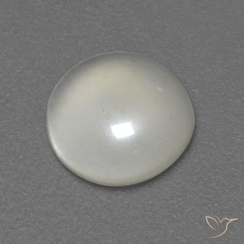 0.76 ct White Moonstone Gemstone, Moonstone Gem in Round Cabochon Shape for Sale.