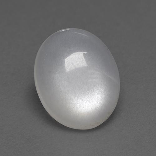 2.7ct Oval White Moonstone from India, Dimension 11 x 8.9mm, Natural untreated Gemstone, Transparent Clarity, 1pc Oval Cabochon Moonstone, Mohs Hardness of 6 - 6.5, Photo A