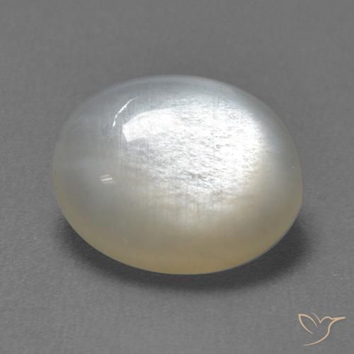 2.54 ct White Moonstone Stone, Natural Moonstone in Oval Cabochon Shape for Sale