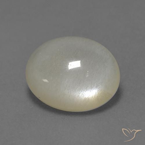 3.13 ct White Moonstone Stone, Natural Moonstone in Oval Cabochon Shape for Sale
