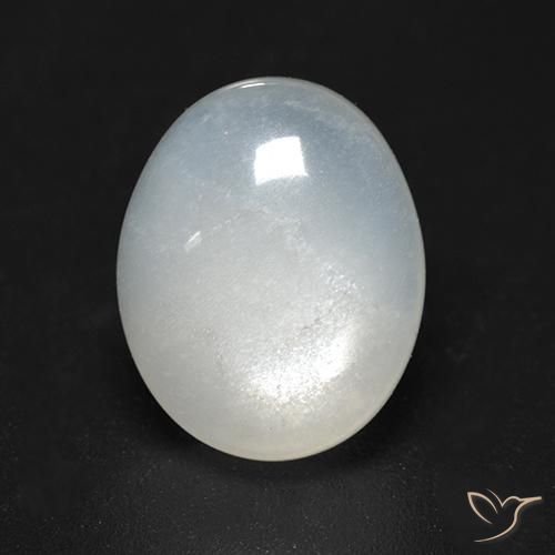 3.47 ct White Moonstone, 11.2 x 9 mm Oval Cut From India, Photo A