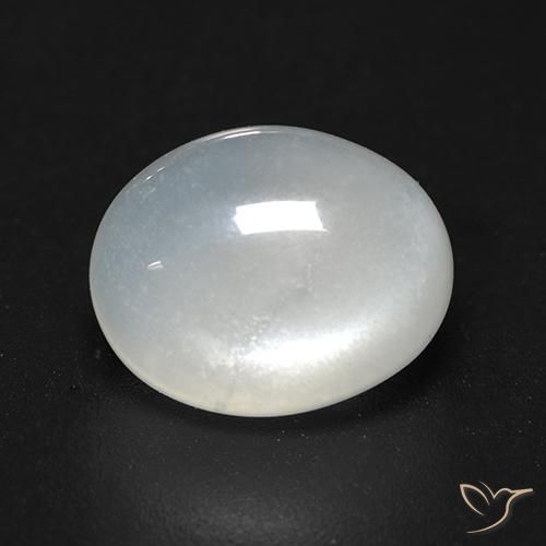 3.47 ct White Moonstone Stone, Natural Moonstone in Oval Cabochon Shape for Sale
