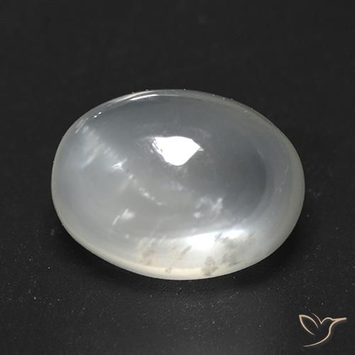 3.84 ct White Moonstone Stone, Natural Moonstone in Oval Cabochon Shape for Sale