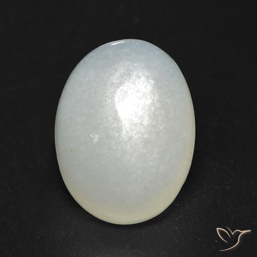 Cream White Moonstone Gem - 3.5ct Oval Cabochon (ID: 526383)