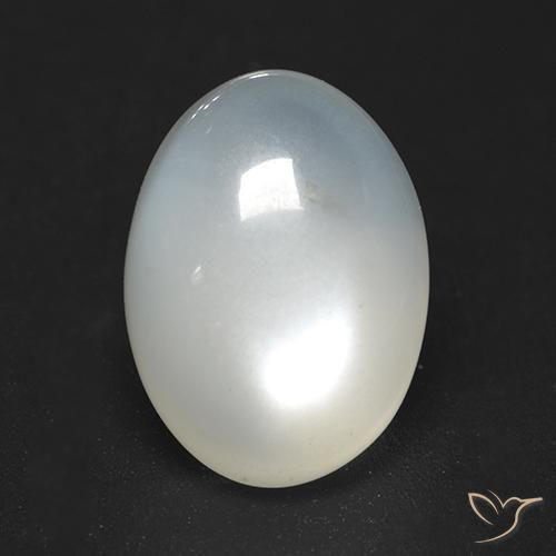 Pietra di luna bianca da 3,61 ct, taglio ovale da 11,6 x 8,5 mm proveniente dall'India, Photo A