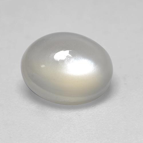 9,1 x 7mm Pietra di luna bianco Ovale cabochon dall'India, peso di 1,96 ct, pietra preziosa naturale non trattati in purezza Transparent, Pietra di luna 1pz - il colore è Bianco caldo, durezza Mohs di 6 - 6,5, Photo A