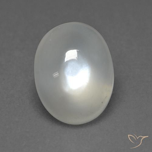 1.72 ct White Moonstone, 9.2 x 7.1 mm Oval Cut From India, Photo A