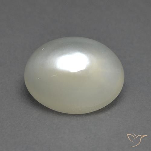1.86 ct White Moonstone Stone, Natural Moonstone in Oval Cabochon Shape for Sale