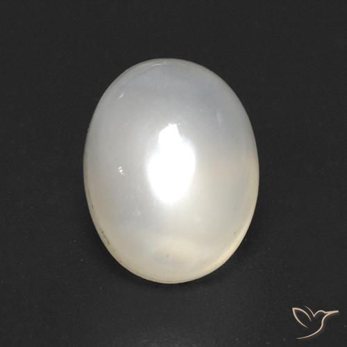 2.08 ct White Moonstone Stone, Natural Moonstone in Oval Cabochon Shape for Sale