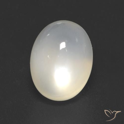 2.42 ct White Moonstone Stone, Natural Moonstone in Oval Cabochon Shape for Sale