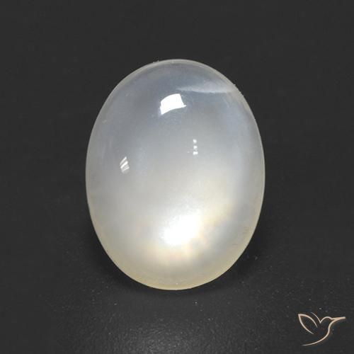 1.50 ct White Moonstone Stone, Natural Moonstone in Oval Cabochon Shape for Sale