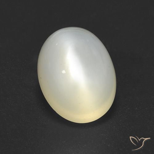 2.20 ct White Moonstone Stone, Natural Moonstone in Oval Cabochon Shape for Sale