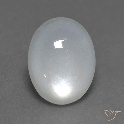 Pierre de Lune Blanc translucide Ovale 1,49 ct de l'Inde, Dimension 9,2 x 7,1mm, Pierre gemme naturelle Non traité, pureté Transparent, 1 pièce Pierre de Lune oval cabochon, dureté de Mohs de 6 à 6.5, Photo A