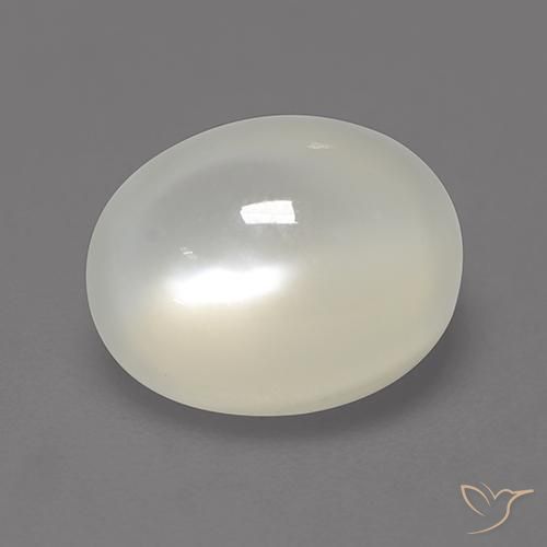 2.17 ct White Moonstone Stone, Natural Moonstone in Oval Cabochon Shape for Sale