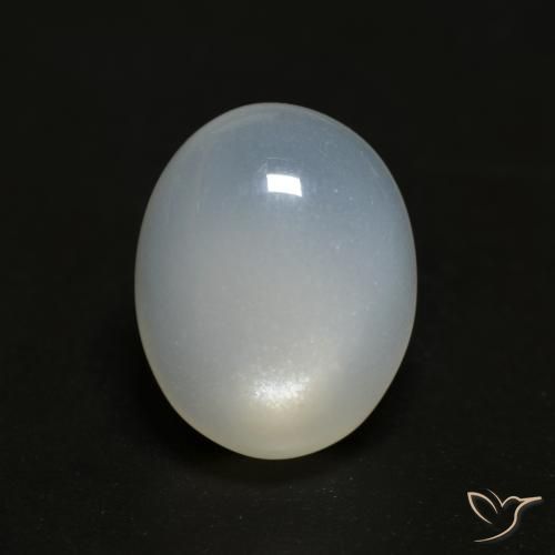 3.73 ct White Moonstone, 11.1 x 8.8 mm Oval Cut From India, Photo A