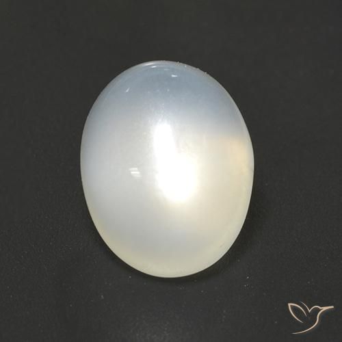 2.59 ct White Moonstone Stone, Natural Moonstone in Oval Cabochon Shape for Sale