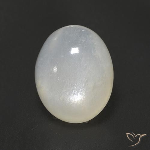2.51 ct White Moonstone Stone, Natural Moonstone in Oval Cabochon Shape for Sale