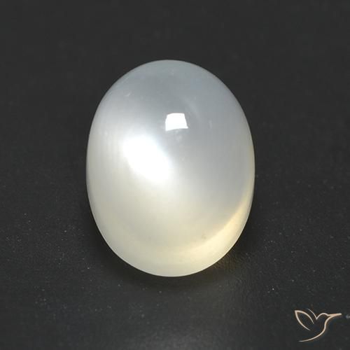 2.51 ct White Moonstone Stone, Natural Moonstone in Oval Cabochon Shape for Sale