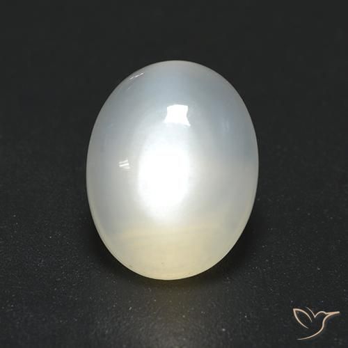 1.65 ct White Moonstone Stone, Natural Moonstone in Oval Cabochon Shape for Sale