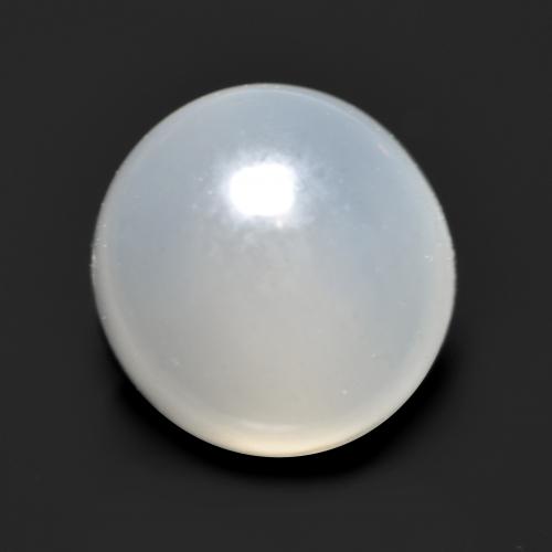 أبيض شفاف حجر القمر حجر كريم - 1.4ct كابوشون دائرى (ID: 559183)