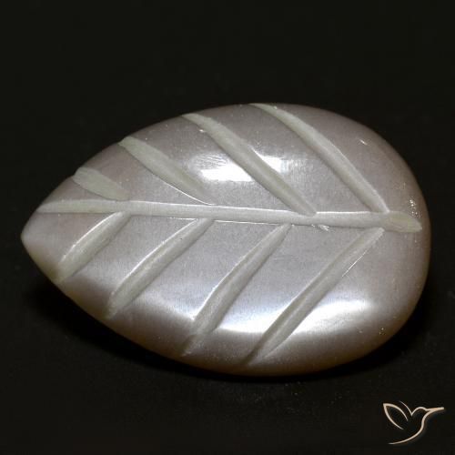18.42 ct Brown Moonstone Stone, Natural Moonstone in Carved Leaf Shape for Sale