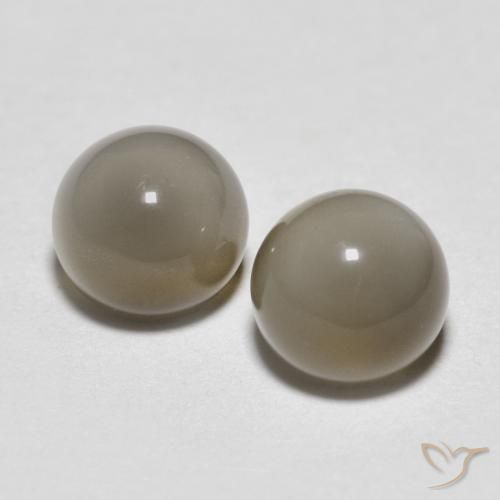 1.12 ct Gray Moonstone, 5.1 mm Round Cut From India, Photo A