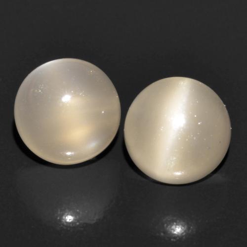 Doré léger Pierre de Lune gemme - 0.6ct Cabochon rond (ID: 585492)