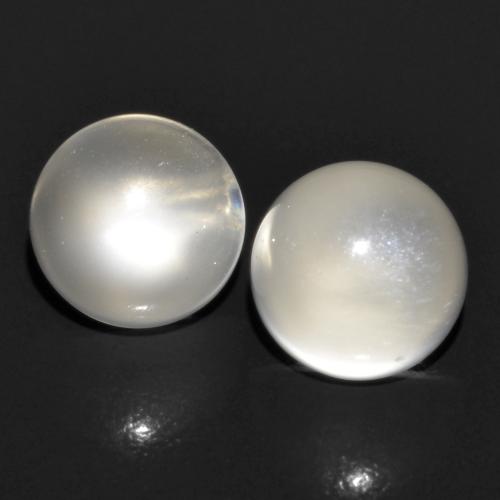 Pearl White Moonstone Gem - 0.6ct Round Cabochon (ID: 585493)