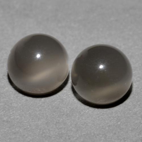 Very Light Grey Moonstone Gem - 0.6ct Round Cabochon (ID: 585541)