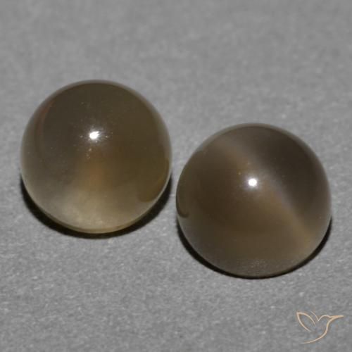 1.21ctw Natural Medium Brown Moonstone, Round, Translucent