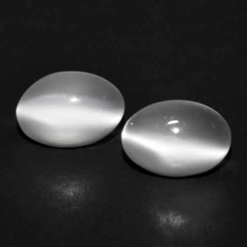 Blanc translucide Pierre de Lune gemme - 0.9ct Ovale Cabochon (ID: 588900)