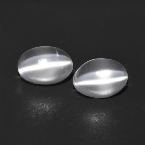 Clear White Moonstone Gem - 0.7ct Oval Cabochon (ID: 589295)