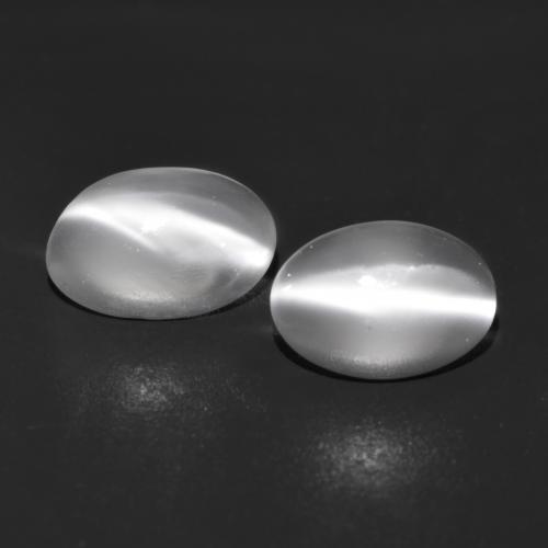 Clear White Moonstone Gem - 0.9ct Oval Cabochon (ID: 589296)