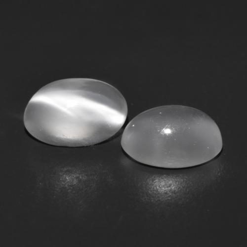 0.9 Carat (2 pcs) Clear White Moonstone Gems from India