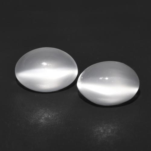 Clear White Moonstone Gem - 0.9ct Oval Cabochon (ID: 589297)