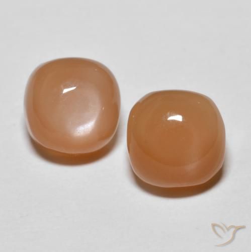 2.25 ct Orange Moonstone, 6.1 x 6 mm Cushion Cut From India, Photo A