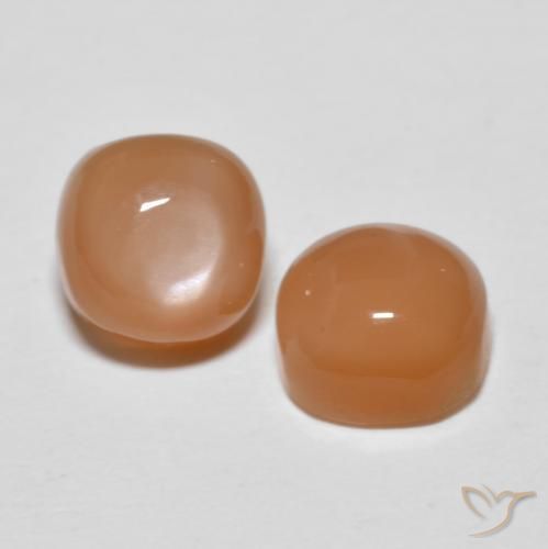 2.25 ctw Orange Moonstone Stones, Natural Moonstone in Cushion Cabochon Shape for Sale