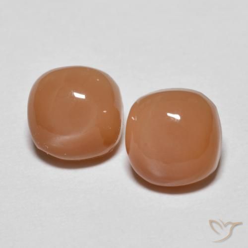 2.14 ct Orange Moonstone, 6.1 x 6 mm Cushion Cut From India, Photo A