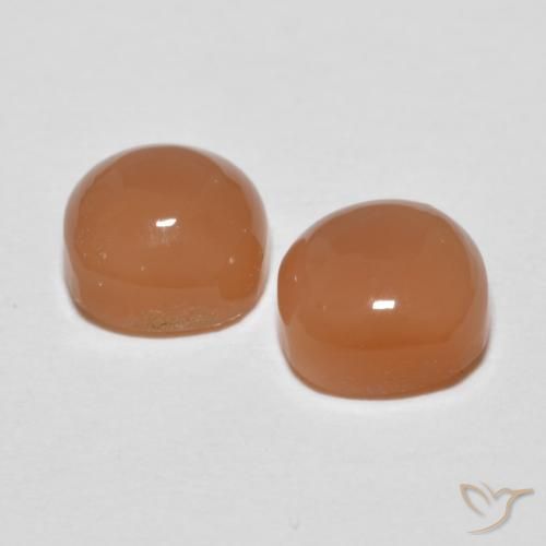 Moonstone Gemstones in 6 x 6 mm (calibrated) Size for Sale, Moonstone Stones in Medium Orange Color