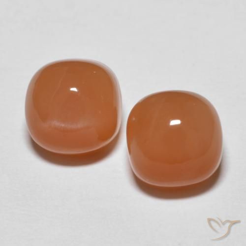 2.74 ct Orange Moonstone, 6.2 x 6.2 mm Cushion Cut From India, Photo A