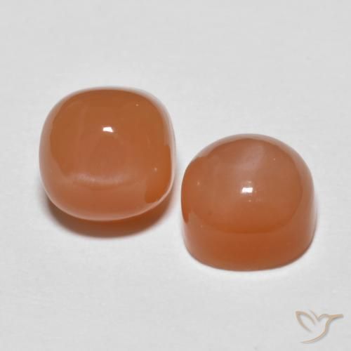 2.74 ctw Orange Moonstone Stones, Natural Moonstone in Cushion Cabochon Shape for Sale