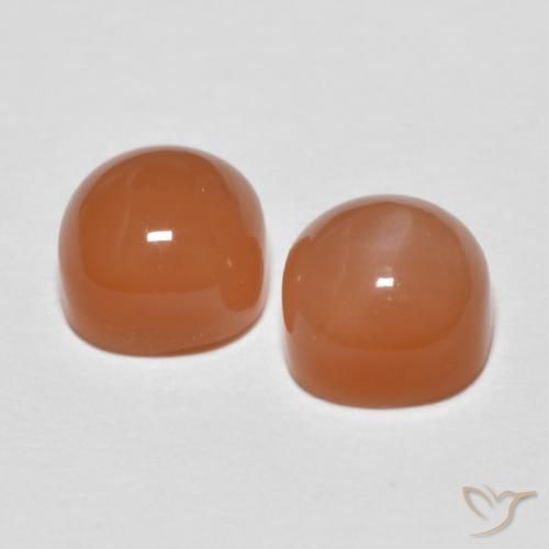 Moonstone Gemstones in 6 x 6 mm (calibrated) Size for Sale, Moonstone Stones in Reddish Orange Color